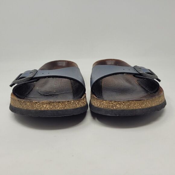 Birkenstock Sandals Womens Metallic Black EU 39 US 8.5 Madrid Birko-Flor - Picture 4 of 11